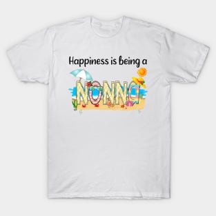 Happiness Is Being A Nonna Summer Beach Happy Mother's T-Shirt